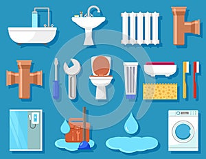 Plumbing icons for bathroom