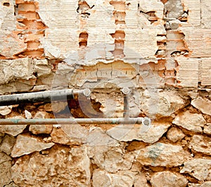 Plumbing installation in kitchen interior construction