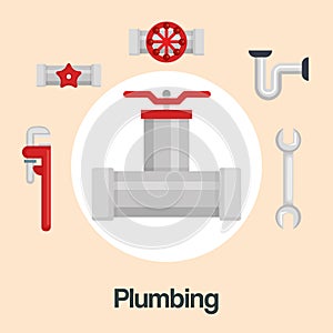 Plumbing line tools set icons