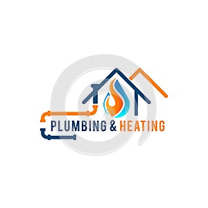 Plumbing logo designs vector pipe instaltation and water symbol