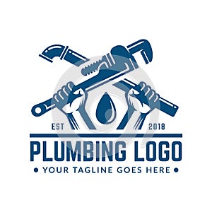 Plumbing logo template, easy to customize