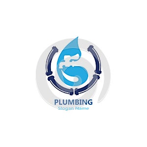 Plumbing logo vector template illustration icon design