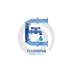 Plumbing logo vector template illustration icon design