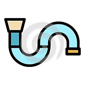Plumbing pipe icon color outline vector