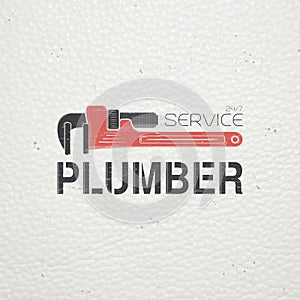 Plumbing service. Home repairs. Repair and maintenance of buildings. Monochrome typographic labels, stickers, logos and badges.