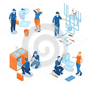 Plumbing Service Isometric Concept