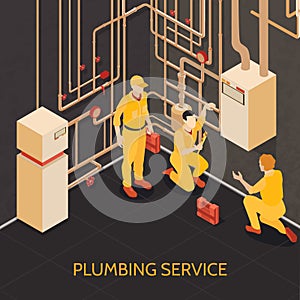 Plumbing Service Team Illustration