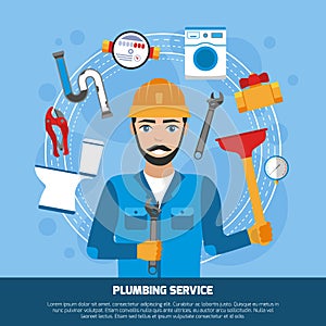 Plumbing Service Tools Background