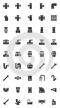 Plumbing service vector icons set