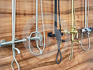 Plumbing shower faucets in store