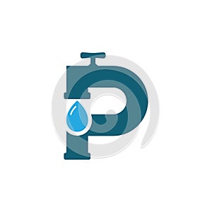 Plumbing water logo design template