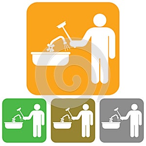 Plumbing work symbol icon