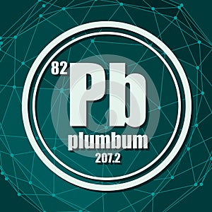 Plumbum chemical element. photo