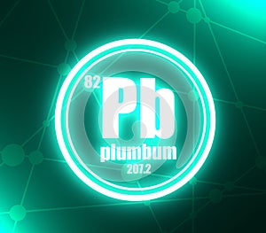 Plumbum chemical element. photo