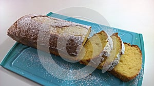 Plumcake on the chopping board