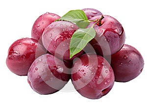 Plumcot or Pluot Fruit on white background