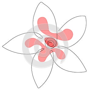 Plumeria flower in one line style