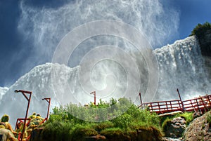 Plumes of mist at Niagara Falls