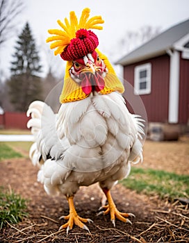 Plumes of Personality: A Chicken\'s Fashion Statement