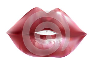Plump red lips. Trandy sexy lips. Vector illustration