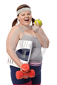 Plump woman dieting photo