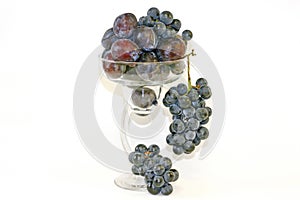 Plums & Grapes in Margarita Glass
