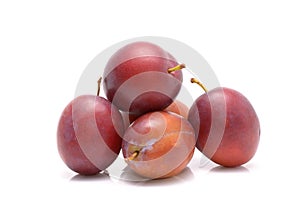 Plums isolated on the white background
