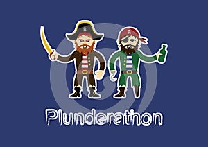 Plunderathon card vector illustration