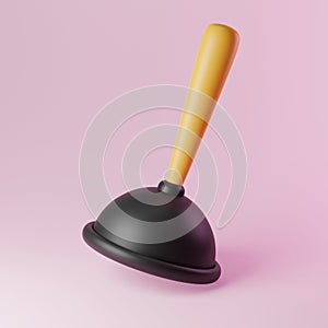 plunger for clearing blockages in pipes 3d illustration