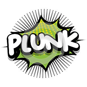 plunk Comic book explosion bubble vector illustration