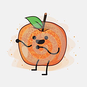 Pluot Fruit Vector Character Illustration