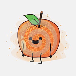 Pluot Fruit Vector Character Illustration