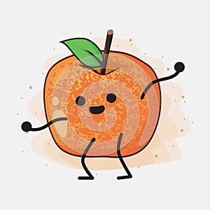 Pluot Fruit Vector Character Illustration