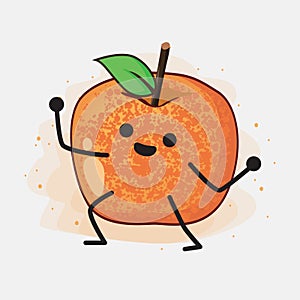 Pluot Fruit Vector Character Illustration