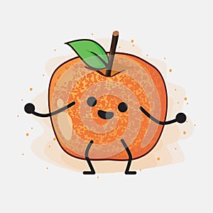 Pluot Fruit Vector Character Illustration