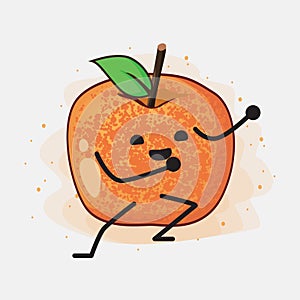 Pluot Fruit Vector Character Illustration