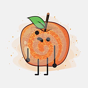 Pluot Fruit Vector Character Illustration