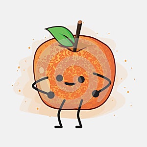 Pluot Fruit Vector Character Illustration