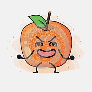 Pluot Fruit Vector Character Illustration