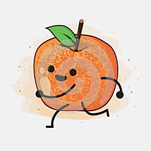 Pluot Fruit Vector Character Illustration