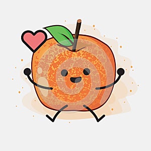 Pluot Fruit Vector Character Illustration