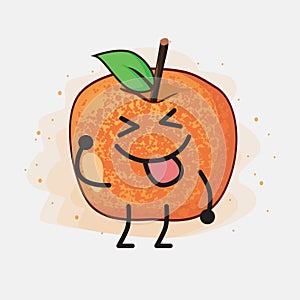 Pluot Fruit Vector Character Illustration