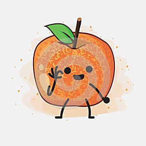 Pluot Fruit Vector Character Illustration