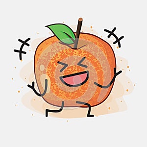 Pluot Fruit Vector Character Illustration