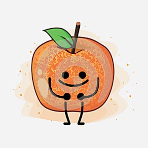 Pluot Fruit Vector Character Illustration