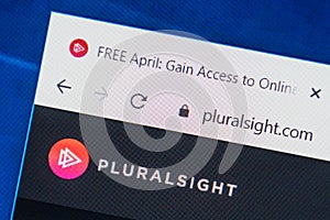 Pluralsight.com Web Site. Selective focus.