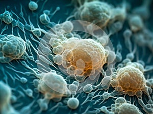 Pluripotent stem cells building up organoids photo
