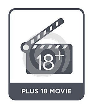 plus 18 movie icon in trendy design style. plus 18 movie icon isolated on white background. plus 18 movie vector icon simple and