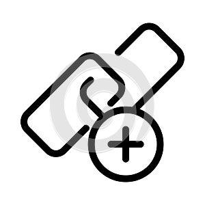 Plus attach vector thin line icon