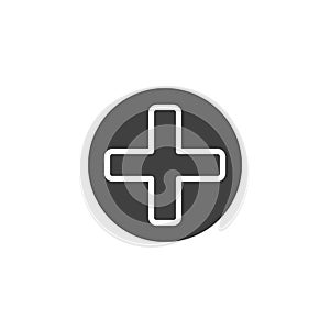 Plus button vector icon